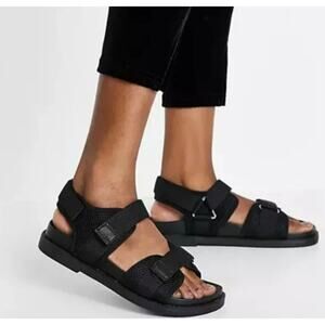 Monki Sandals Womens Size US 11 Black Slingback Adjustable